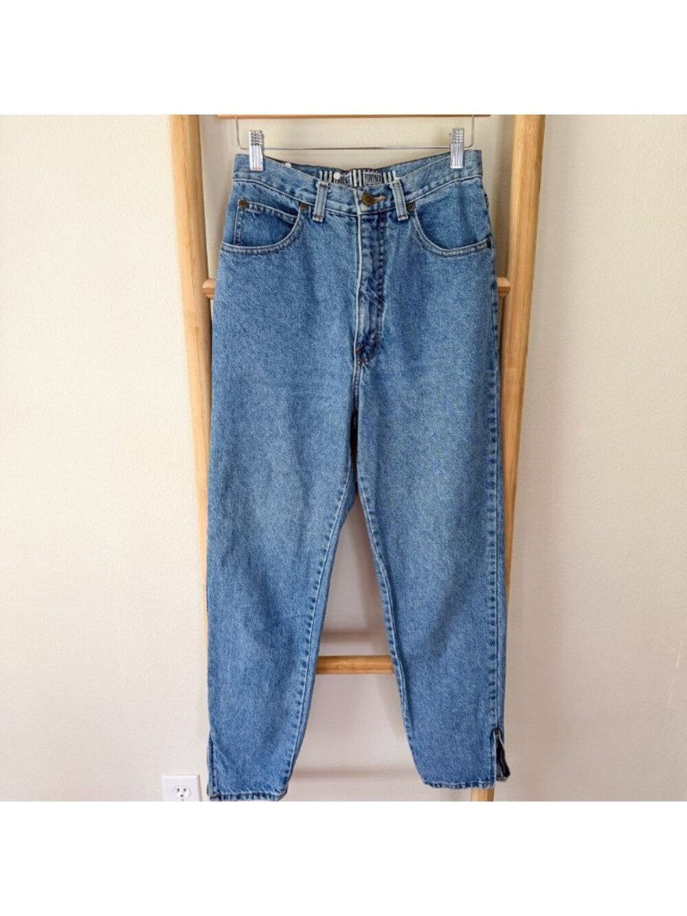 Vintage Forenza Mom Jeans Womens Size 2 High Rise Tapered Ankle Zip Denim